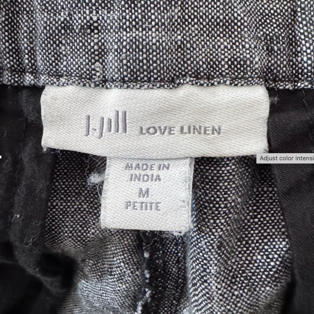 J. Jill Linen Cropped Wide Leg Pants in Charcoal Size Medium Petite - Picture 6 of 9